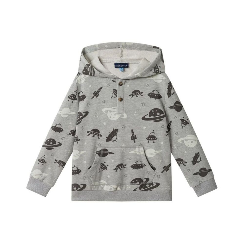Andy & Evan Boys  Space Hooded Lounge Set, Grey